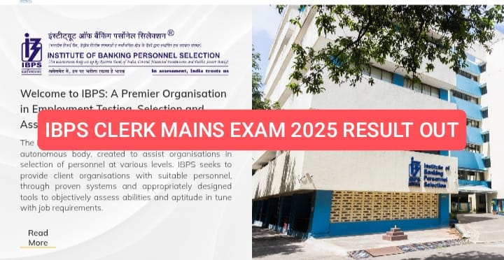 IBPS CLERK MAINS EXAM RESULT