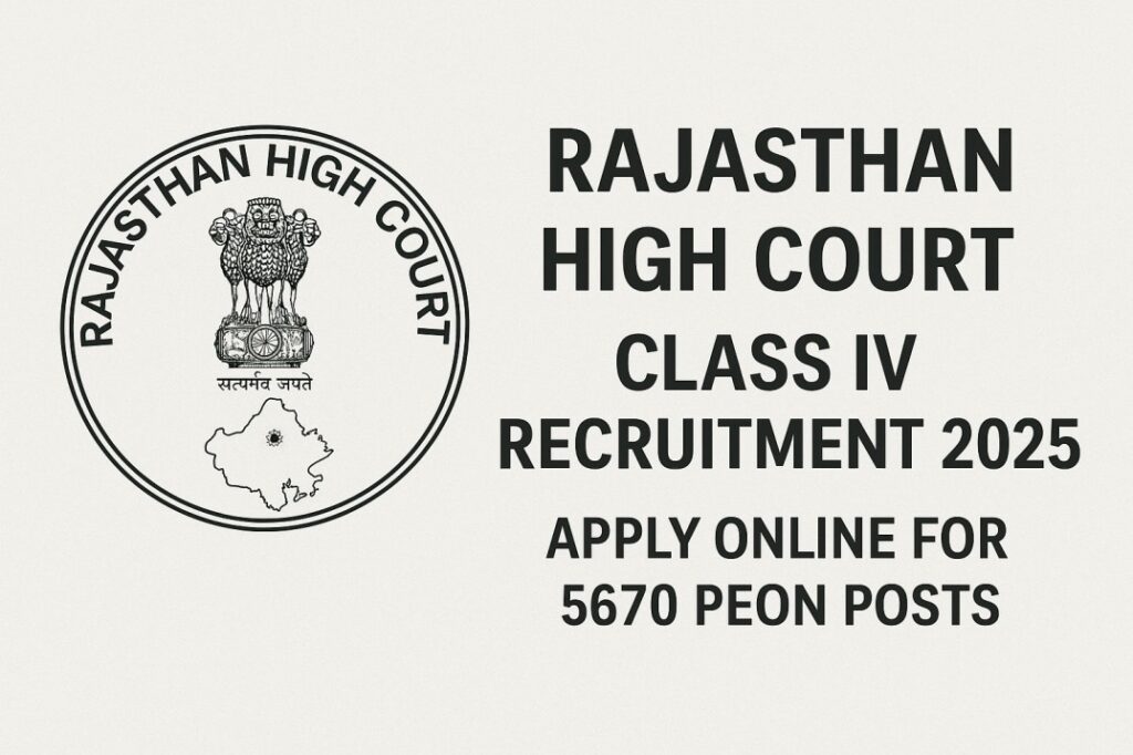 Rajasthan High Court class IV Recruitment 2025 Apply online