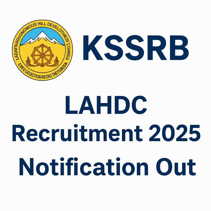 KSSRB LAHDC Recruitment Notification 2025 Out, Apply Online