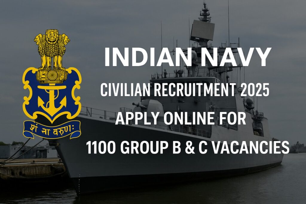 Indian Navy Civilian Recruitment 2025, Apply Online