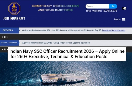 Indian Navy SSC Officer Recruitment 2026 – Apply Online for 260+ Executive, Technical & Education Posts