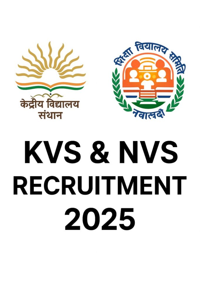 KVS & NVS Recruitment 2025 Apply Online for PGT, TGT, PRT & Non-Teaching Posts