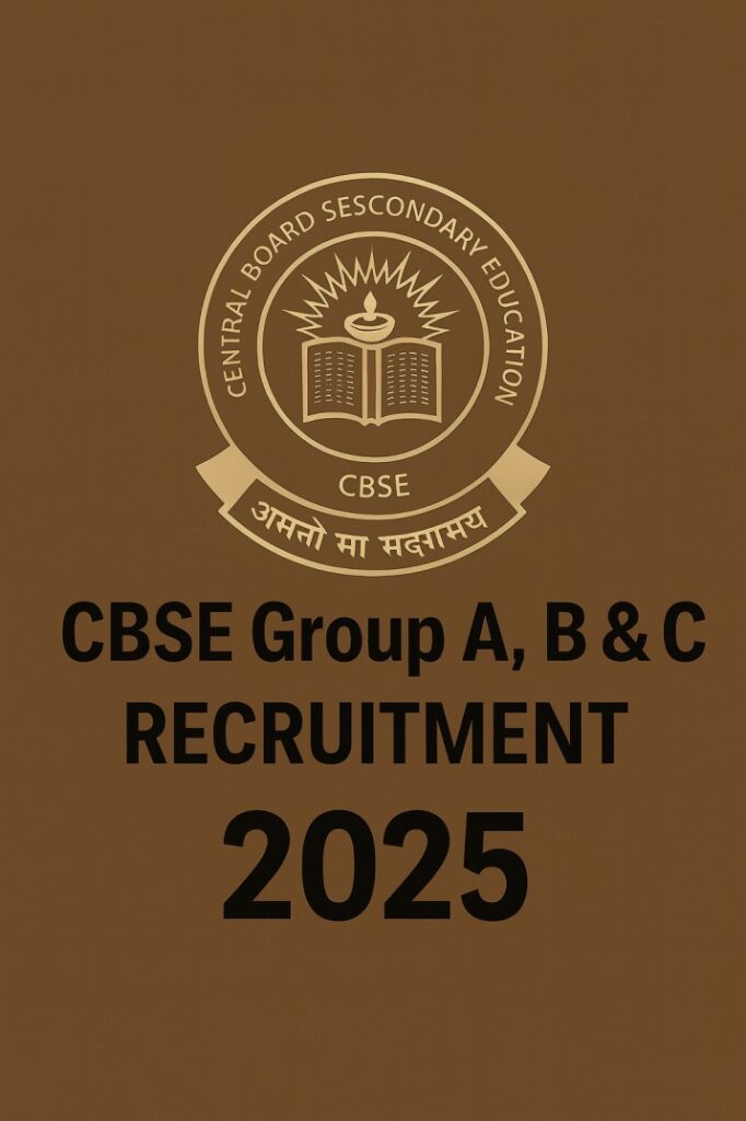 CBSE Group A, B & C Recruitment 2025 – Eligibility, Vacancy & Apply Online