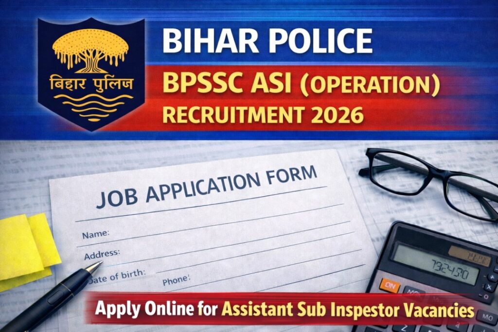 Bihar Police BPSSC ASI (Operation) Recruitment 2026 Apply Online for 462 Posts