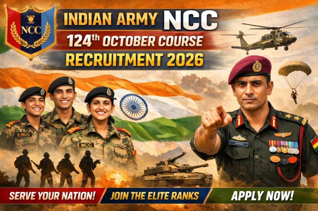Indian Army NCC 124th October Course Recruitment 2026 – Apply Online for 76 Posts