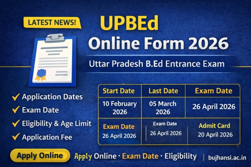 UPBEd Online Form 2026 Apply Online, Exam Date, Eligibility & Fee