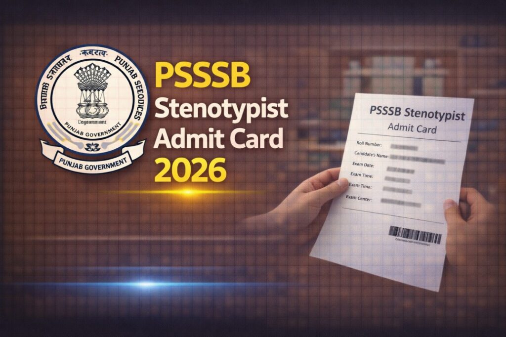 PSSSB Stenotypist Admit Card 2026 – Download Punjab SSSB Hall Ticket Online
