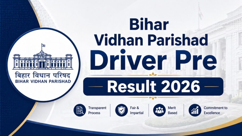 Bihar Vidhan Parishad Driver Pre Result 2026 Out – Check Result & Merit List