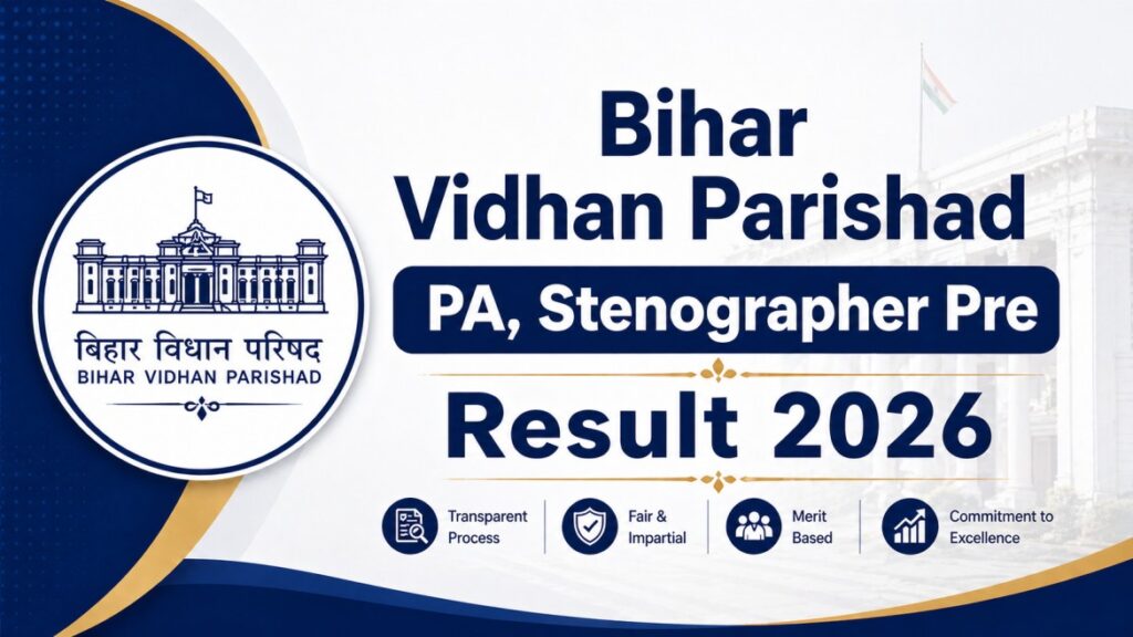 Bihar Vidhan Parishad PA, Stenographer Pre Result 2026 Out – Check Merit List