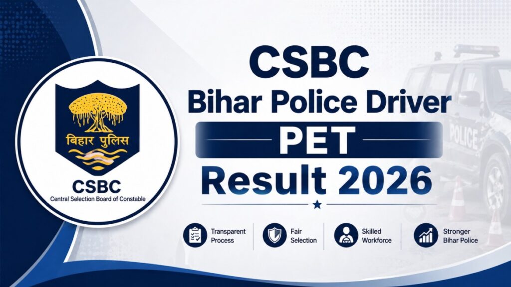 CSBC Bihar Police Driver PET Result 2026 – Check Result, Merit List & Cutoff