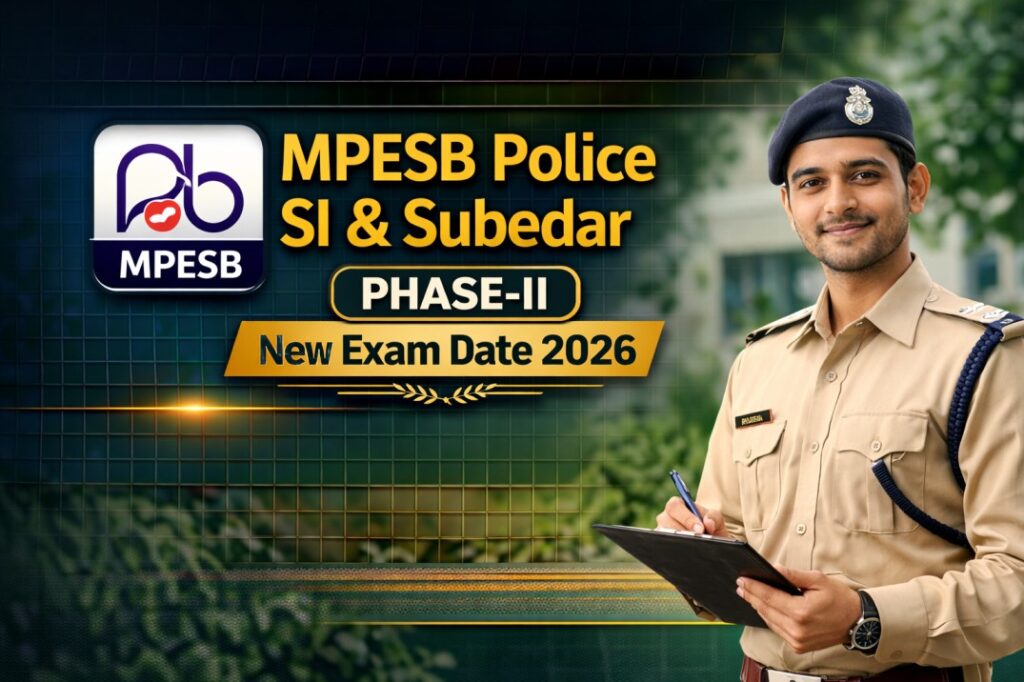 MPESB Police SI & Subedar Phase-II New Exam Date 2026 – Check Updated Schedule