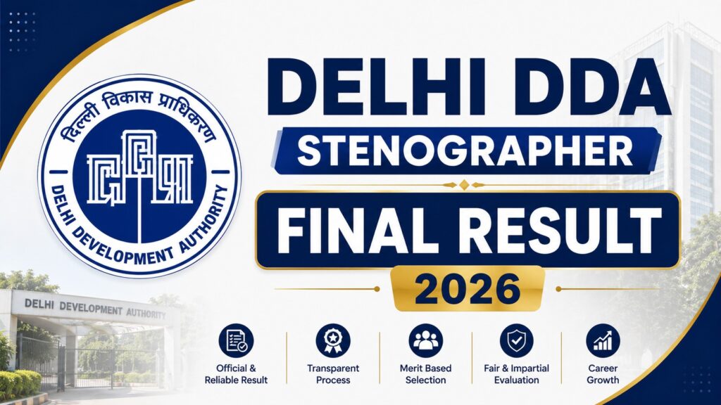 Delhi DDA Stenographer Final Result 2026 Out, Merit List PDF Download