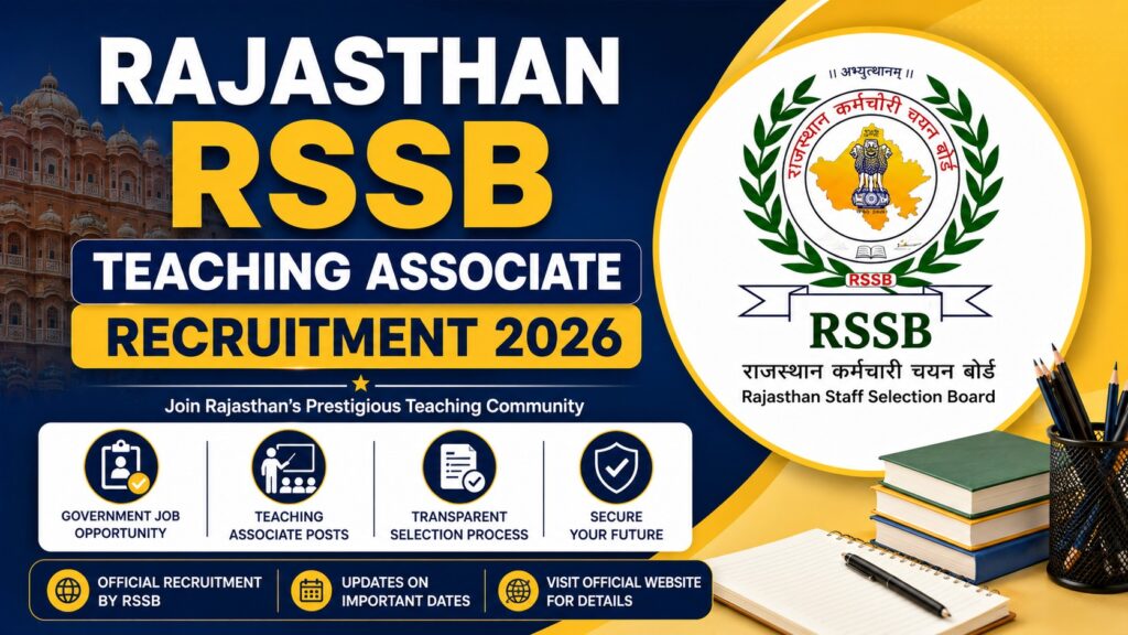 Rajasthan RSSB Teaching Associate Recruitment 2026 Apply Online for 3540 Posts