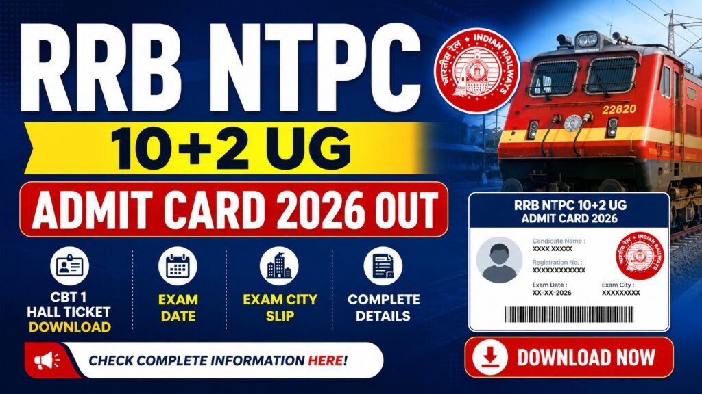 RRB NTPC 10+2 UG Admit Card 2026 Out