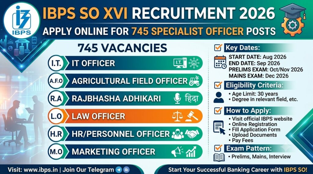 IBPS SO XVI Recruitment 2026: Apply Online