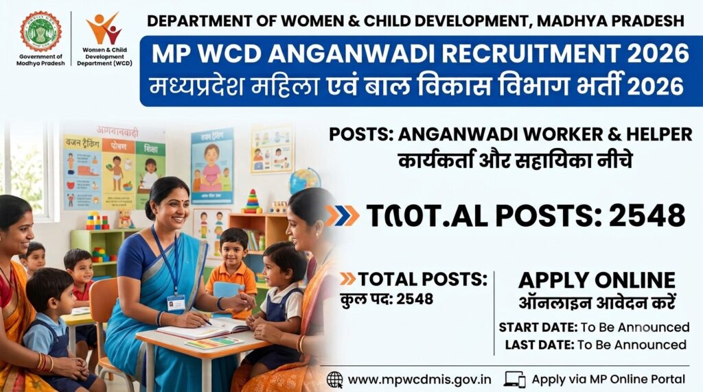 MP WCD Anganwadi Recruitment 2026: Apply Online