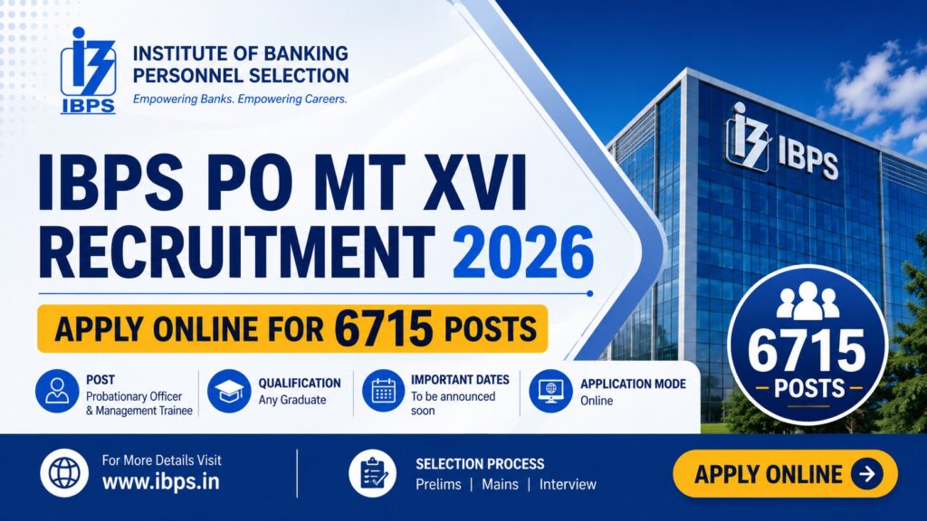 IBPS PO MT XVI Recruitment 2026: Apply Online