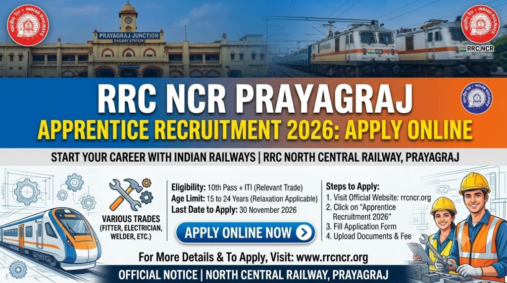 RRC NCR Prayagraj Apprentice Recruitment 2026