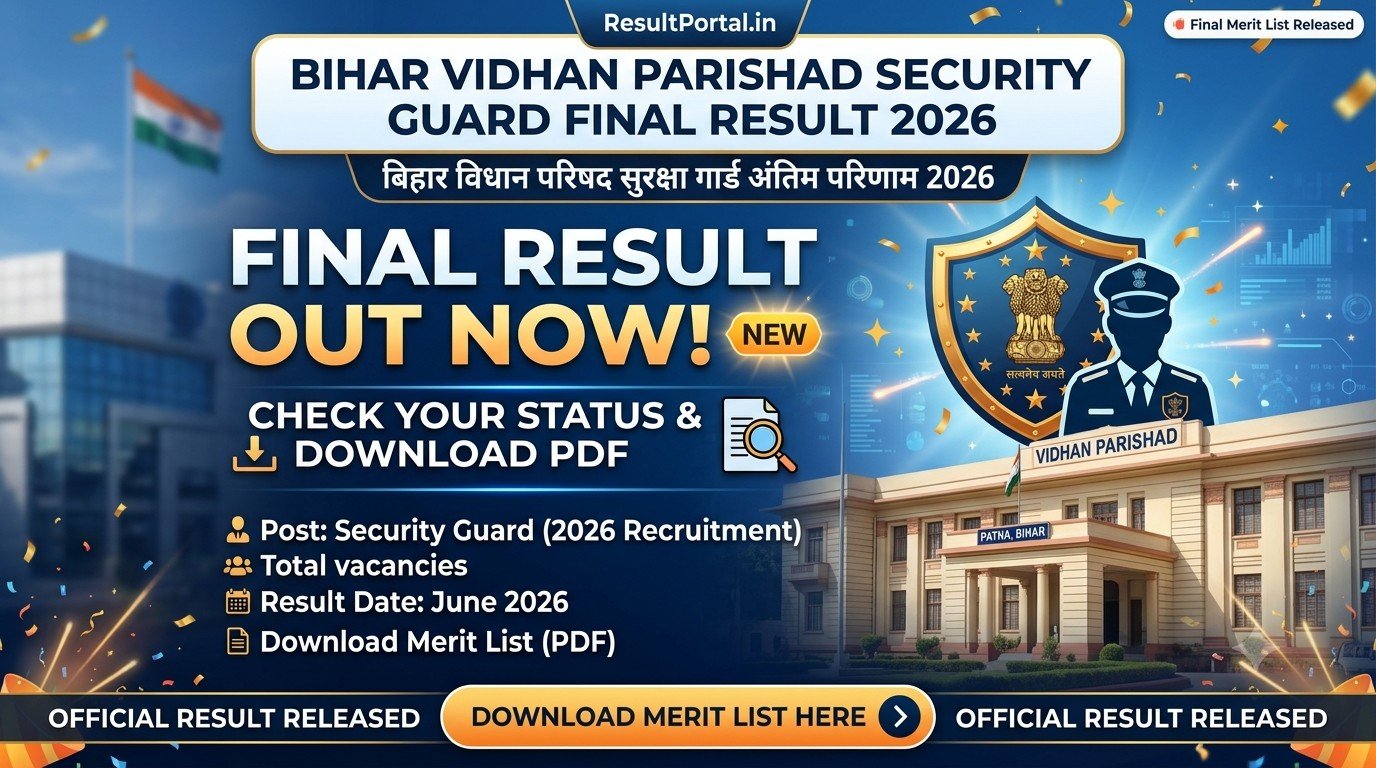 Bihar Vidhan Parishad Security Guard Final Result 2026 Banner