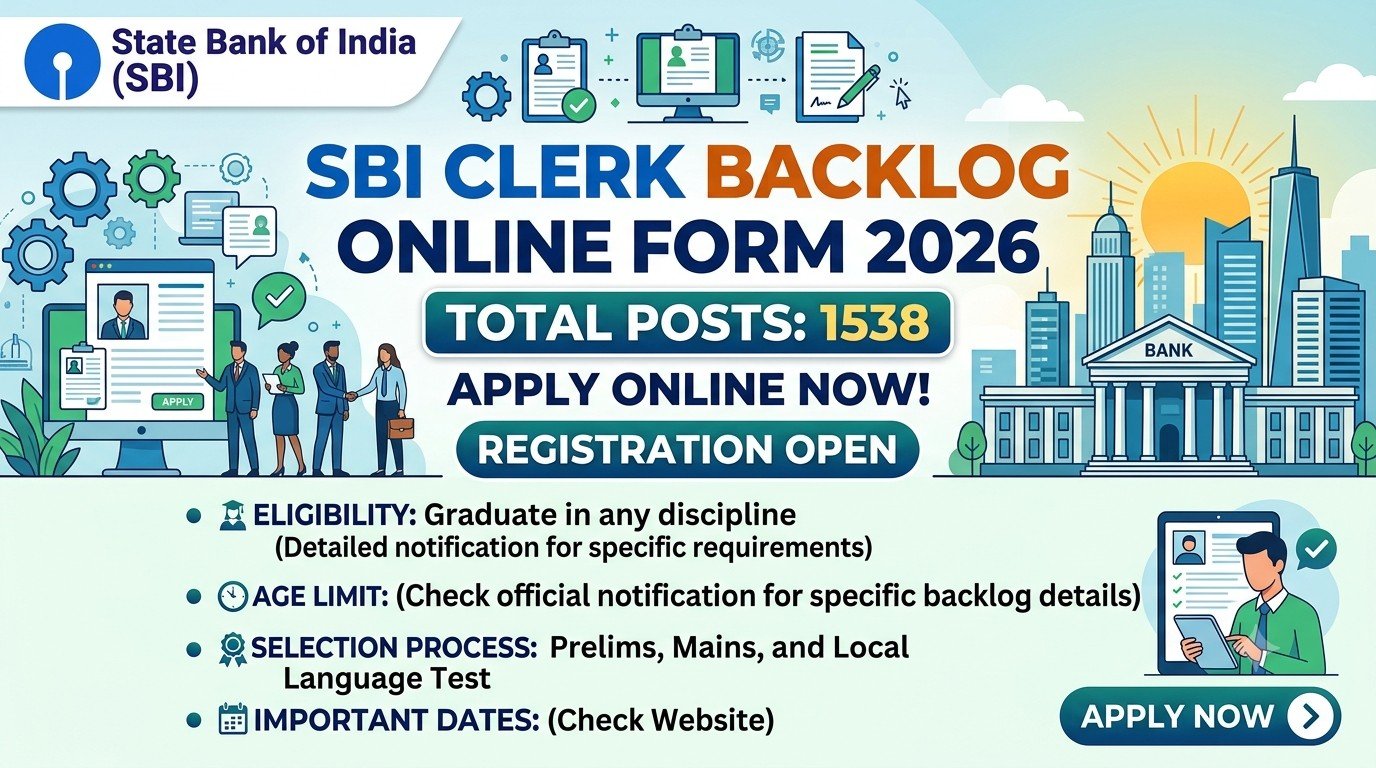 SBI Junior Associates Clerk Backlog Recruitment 2026 Banner