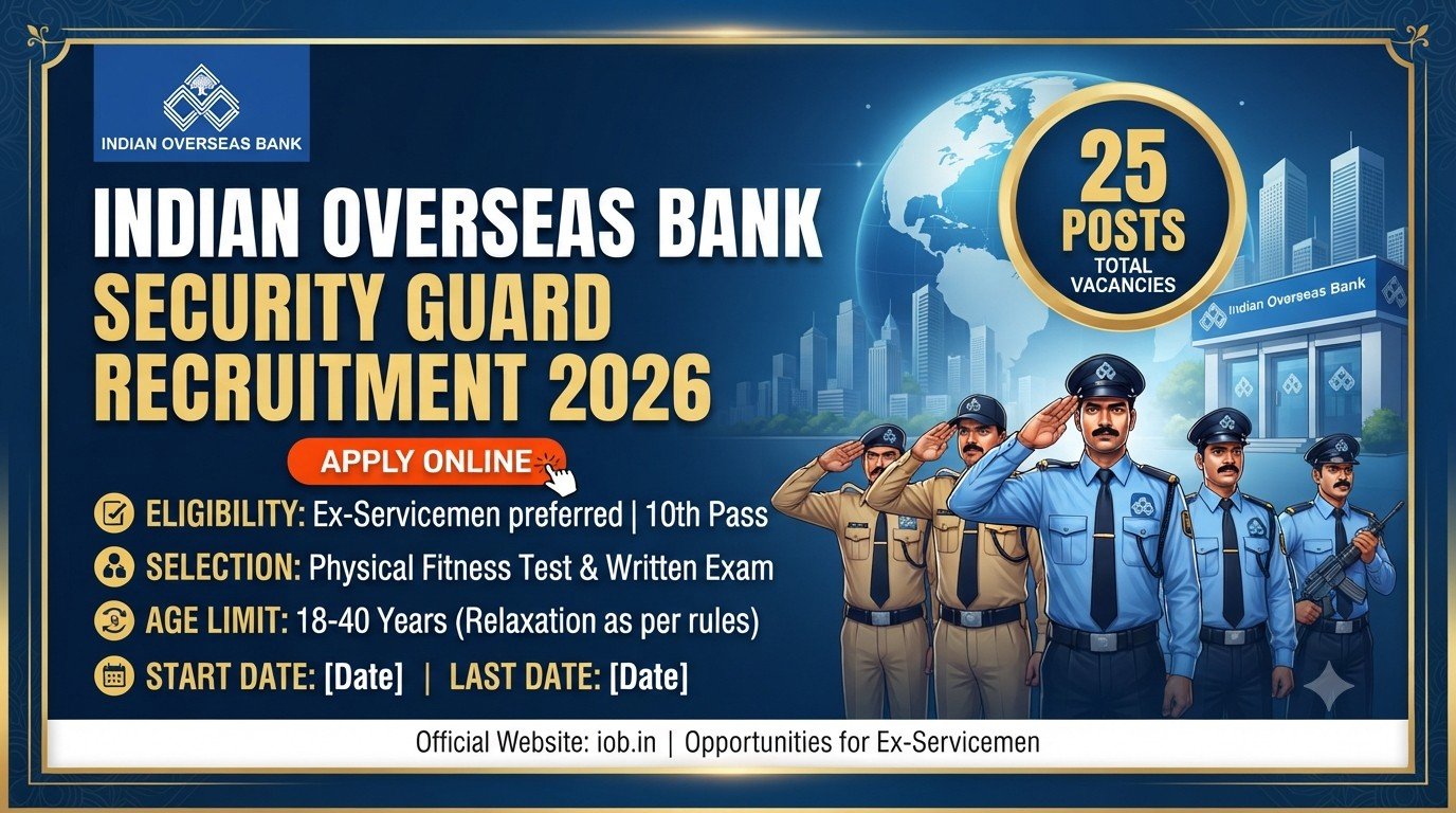Indian Overseas Bank Security Guard Recruitment 2026
