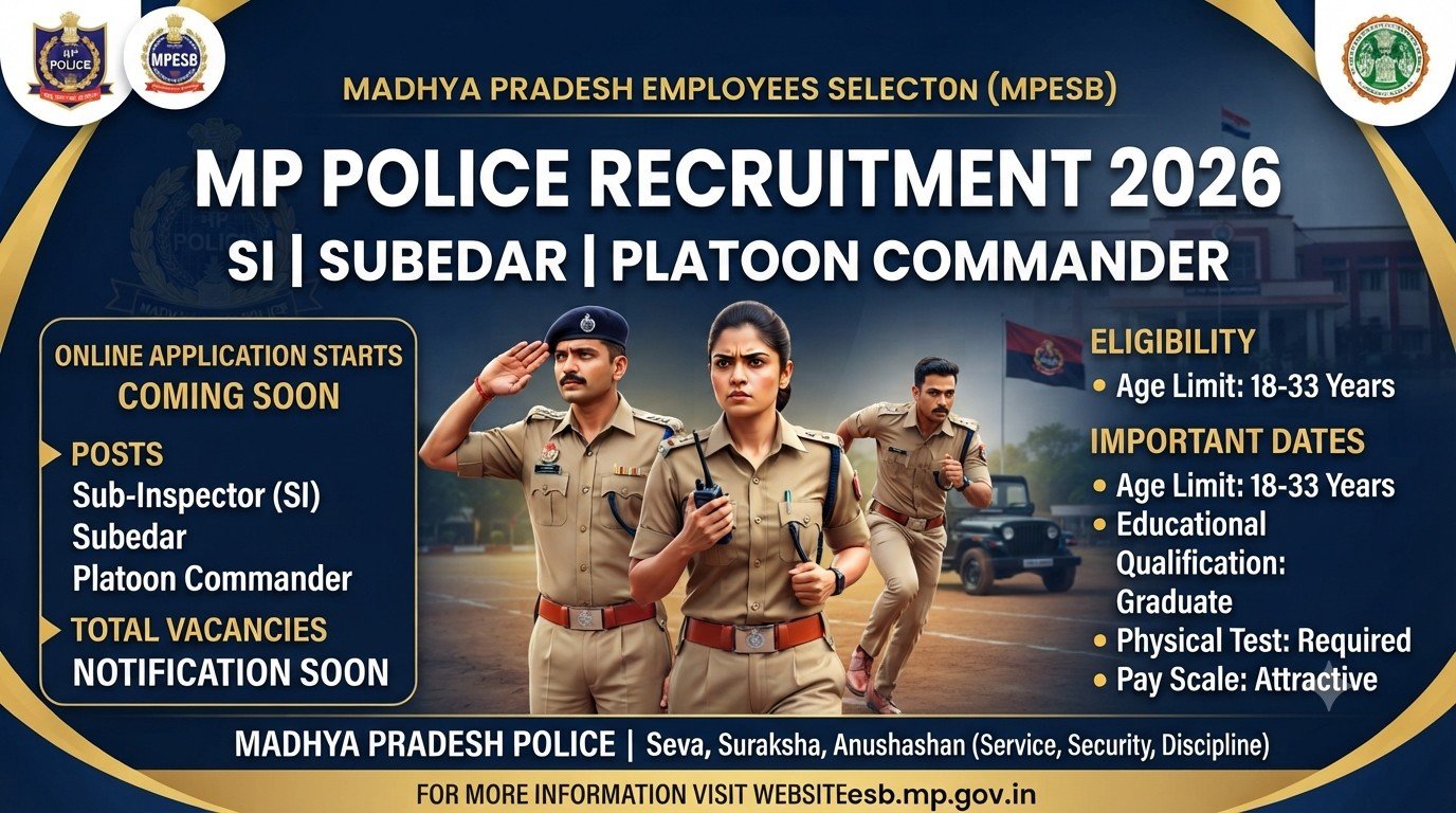 MPESB MP Police Sub Inspector SI and Subedar Recruitment 2026