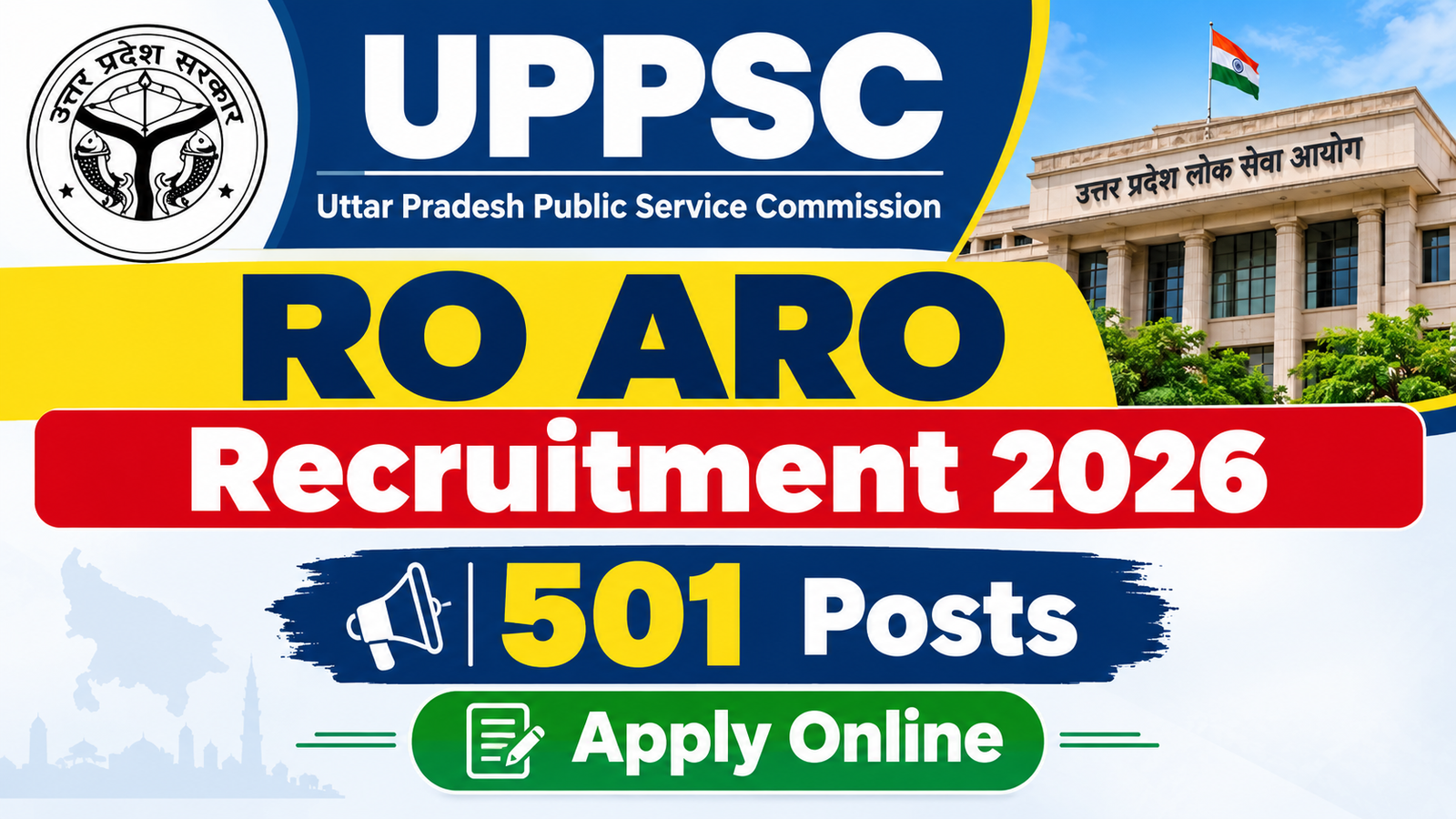 UPPSC RO ARO Recruitment 2026 – 501 Posts Apply Online